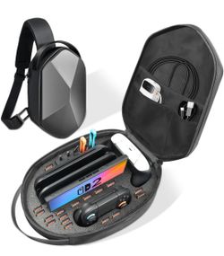 Carrying Case for Nintendo Switch 2 2025, Switch 2 Crossbody Sling Hard Bag for Joy-Con 2, Charging Grip, Strap, Dock, Pro Controller, AC Adapter Acce