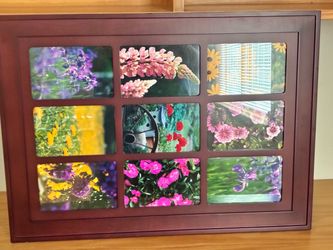 Dark Wood 9-Opening Collage Picture Frame
