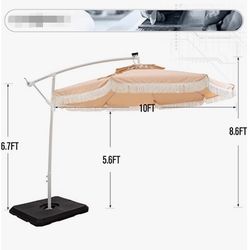 Brand New Patio Umbrella 10ft Outdoor with 24 LED Lights