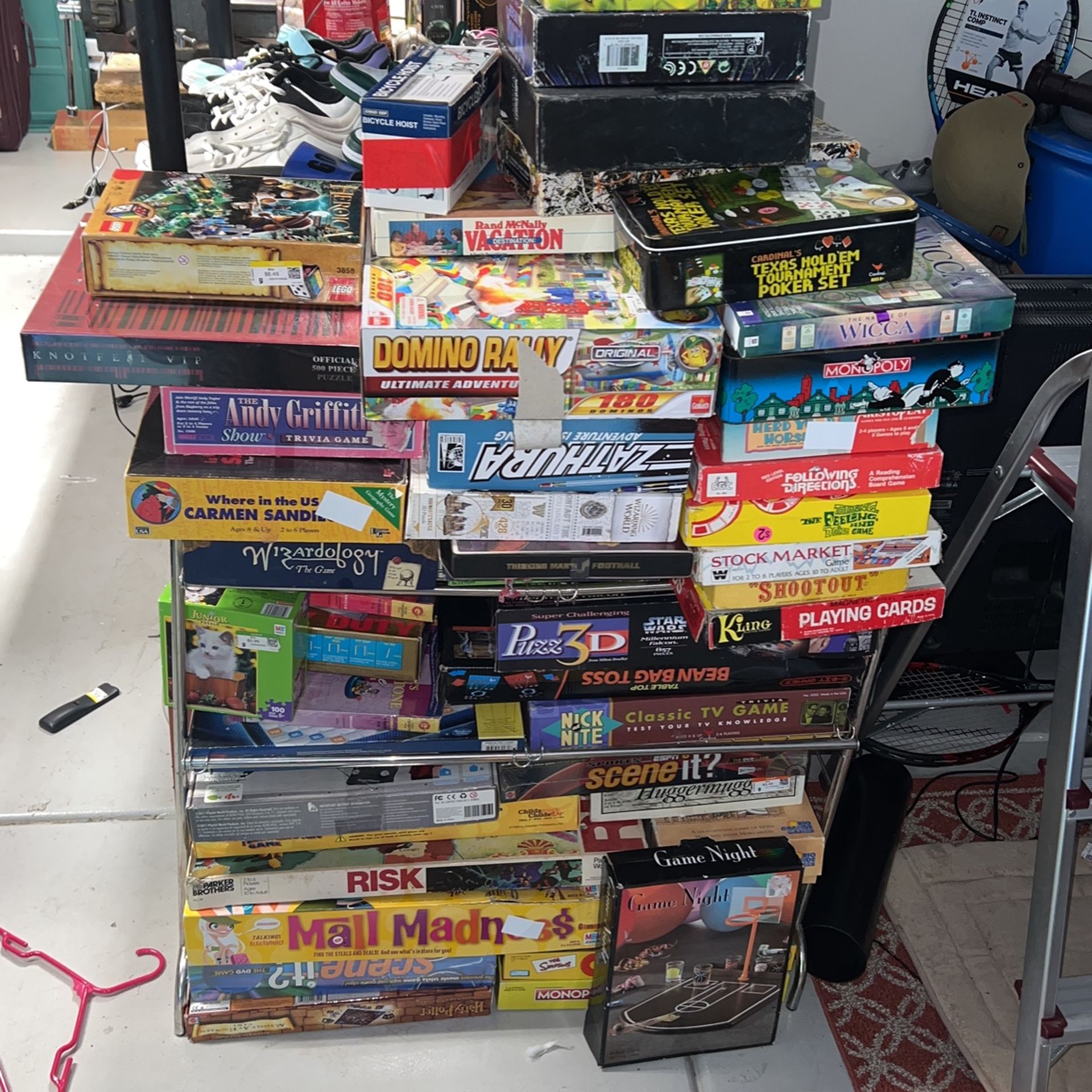 multiple board games and puzzles 