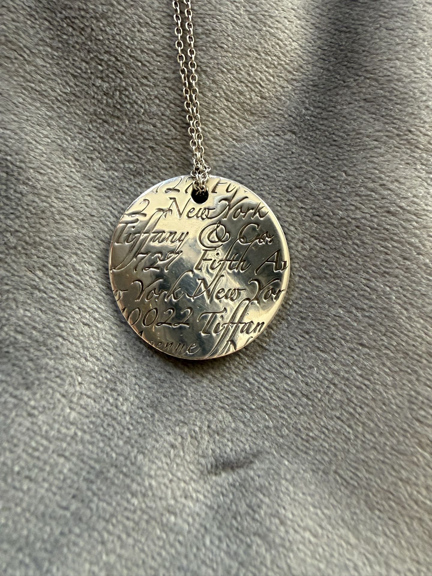 Tiffany Fifth Avenue New York Round Pendant Necklace