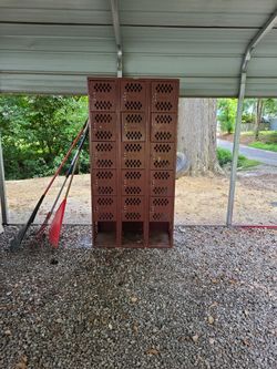 Set Of 18 Attached Small Lockers Each  With Its Own Place For A Lock
