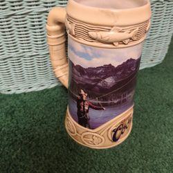 Vintage 1996 Coors Fly Fishing Beer Stein 