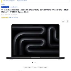 14-inch MacBook Pro - Apple M5 chip with 10-core CPU and 10-core GPU - 24GB Memory - 1TB SSD - Space