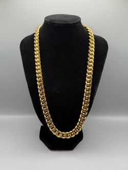 18K Gold PVD Plated 316L Stainless Steel Cuban Link Chain 10mm 20”