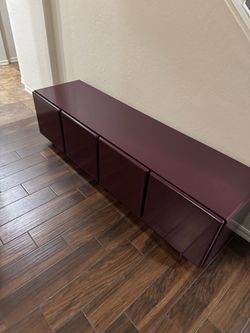 Low-Profile Burgundy Lacquer Media Console
