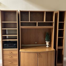 Vintage Teak Mid Century Modern Danish Entertainment Center.