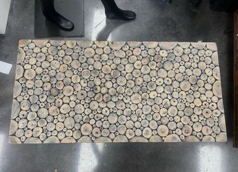 Teak wood mosaic coffee table