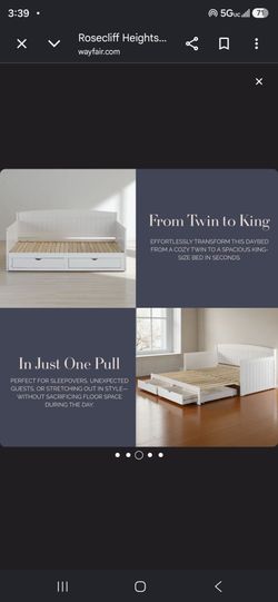 Rosecliff Heights White Twin to King Daybed