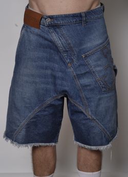 JW Anderson Blue Twisted Workwear Denim Shorts