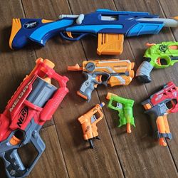Nerf Gun Lot of 7 Nerf Guns All Work Great
