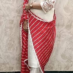 pure chiffon laheriya  dupatta with gotta border available in stock.