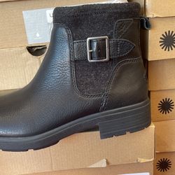 Uggs W 10 Leather Black Boots 
