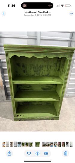 Green bookshelf