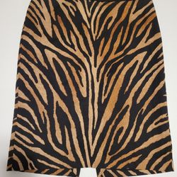 White House Black Market Animal Print Skirt Size 10