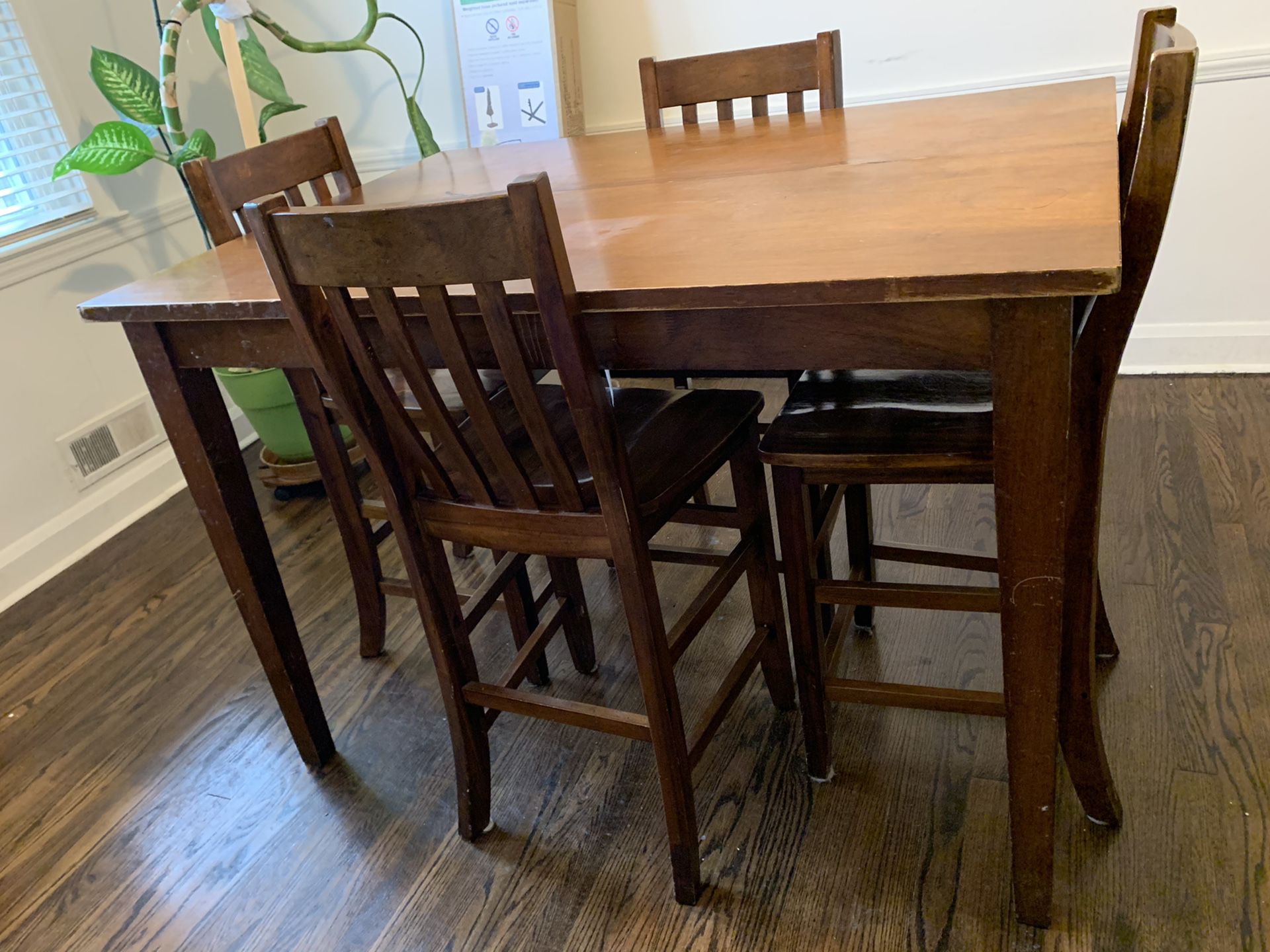 Counter height dinning room table