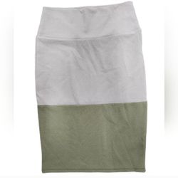 LulaRoe Size Small Gray Green Colorblock Cassie Pencil Skirt New