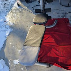 GOLD'S GYM 6 POSITIIN ADJ. BENCH 
EXCELLENT CONDITION 
11525 S HALSTED DUNKIN DONUTS/7111.S WESTERN WALGREENS 
65$  CASH ONLY AS IS