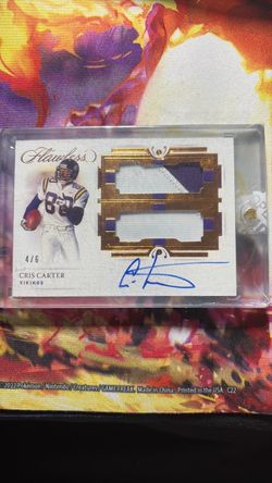 Cris Carter Flawless Auto Dual Patch Card 4/6