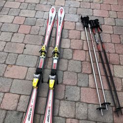 Snow skis and poles