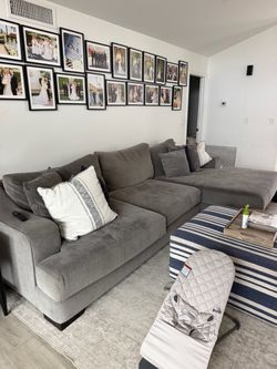 Let Chaise Sofa & Pier One Imports Ottoman