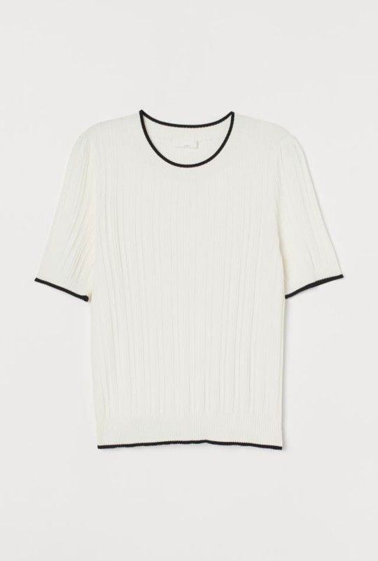 H&M Ribbed Viscose-blend Top S