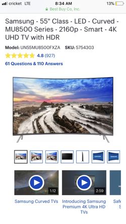 55 inch Samsung Smart TV 8 series