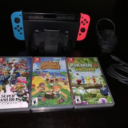 Nintendo Switch w/ 8 games