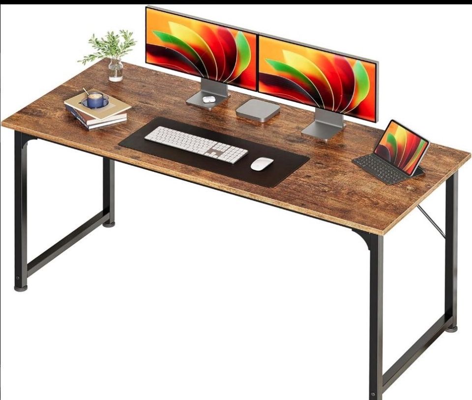 Huuger Computer Desk, 55 Inch Home Office Desk