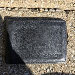 Coach Black Leather Small Bilfold Wallet