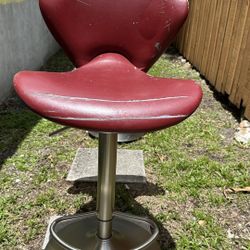  MOVING SALE! Vintage Red Designer Chair - Aluminum and Leather”