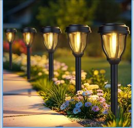 Pack of 12 Outdoor Solar Lights, Solar Pathway Lights,