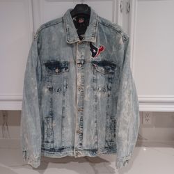 Men's Jean Jacket With Texans Logo