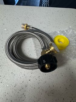 New! Stainless steel braided 6foot propane tank hose with brass fittings and gauge