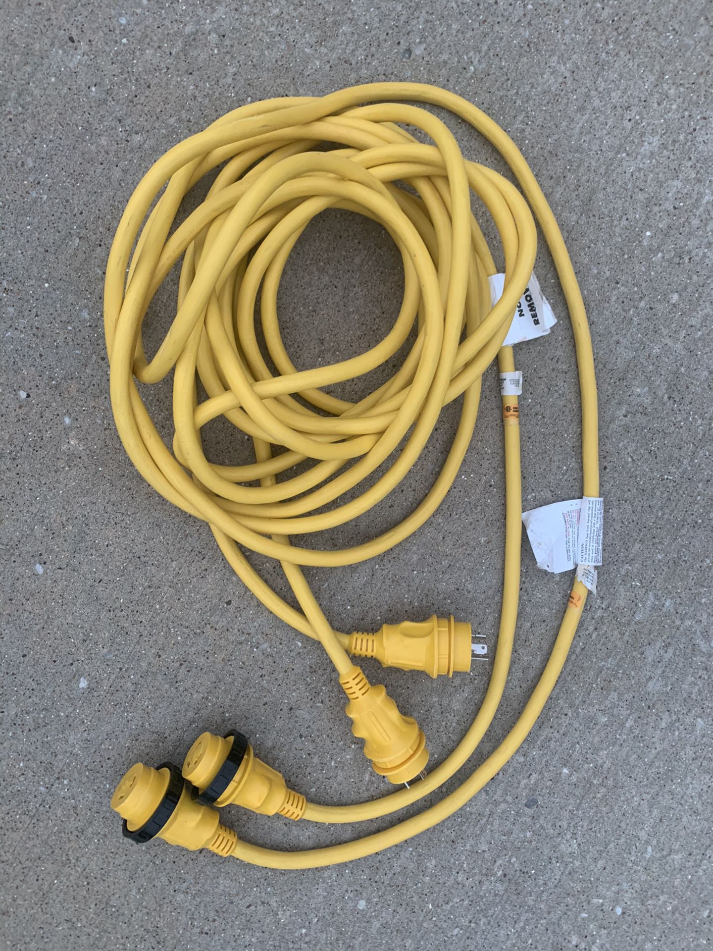 125 Volt 30 Amp Marine Cords - almost brand new. 25 ft. 2 cords.