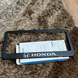 Honda License Plate. Aluminum Steel. New