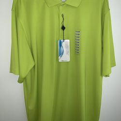 NWT MENS TOMMY ARMOUR DRI LOGIC LIME NEON GREEN GOLF POLO SHIRT