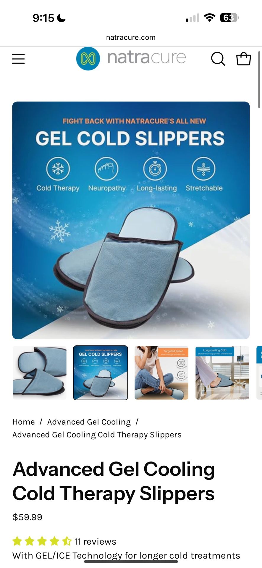 Advanced Gel Cooling Cold Therapy Slippers