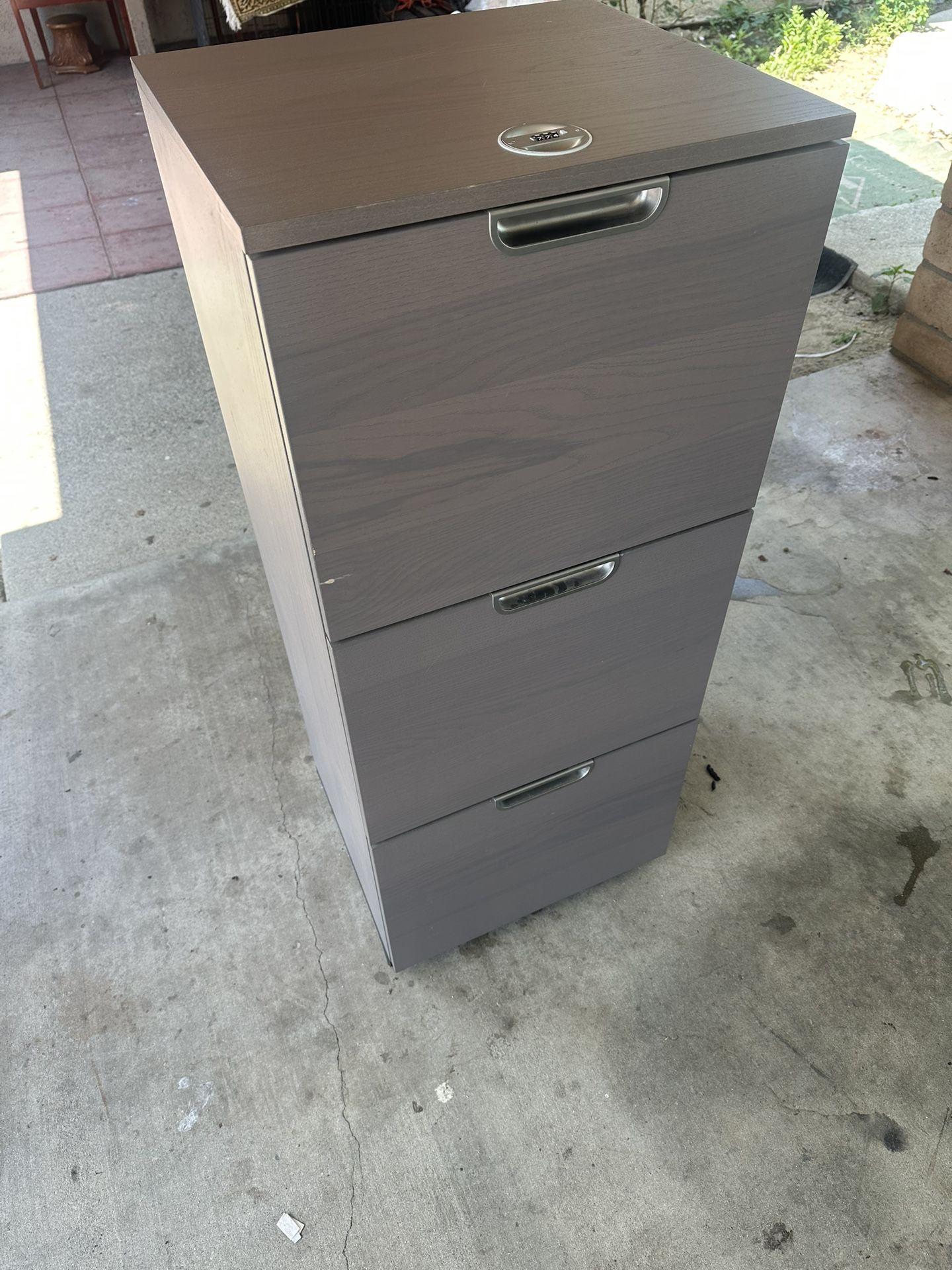 IKEA Galant Big 3 Drawer W Combo Lock File Cabinet Storage Space Modern Gray Color