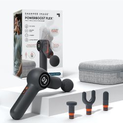 Sharper Image Powerboost Flex Pivot Percussion Massager, Includes 6 speeds and 4 Different Attachments

