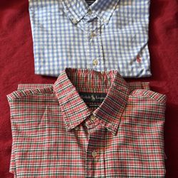 Ralph Lauren (2) Custom Fit Long Sleeve Shirts 