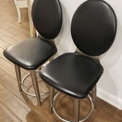 Barstools Swivel Chair Pair 