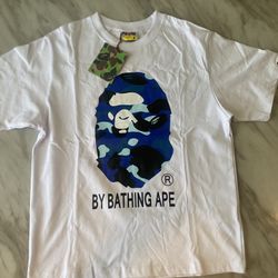 Bape tee white and blue brand new