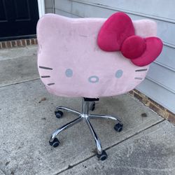 Soft&Cute Pink Hello Kitty Swivel Chair W/wheels