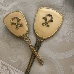 Vintage Mirror And Brush Set