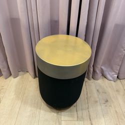 Black & Silver Pouf Chair