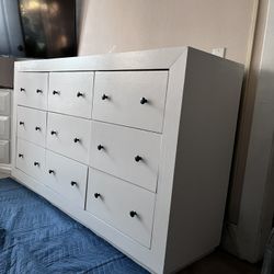 White Dresser, 9 Drawers, Item Width (66”) FREE DELIVERY 