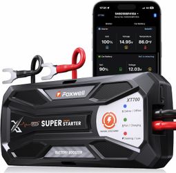 FOXWELL XT700 Smart Jump Starter 700A Car Battery Monitor 12V Super Capacitor Booster Automatic Jumper, Truck SUV