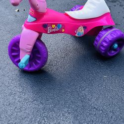 Fisher Price Barbie Toddler Tricycle Tough Trike Bike With Handlebar Grips And Storage