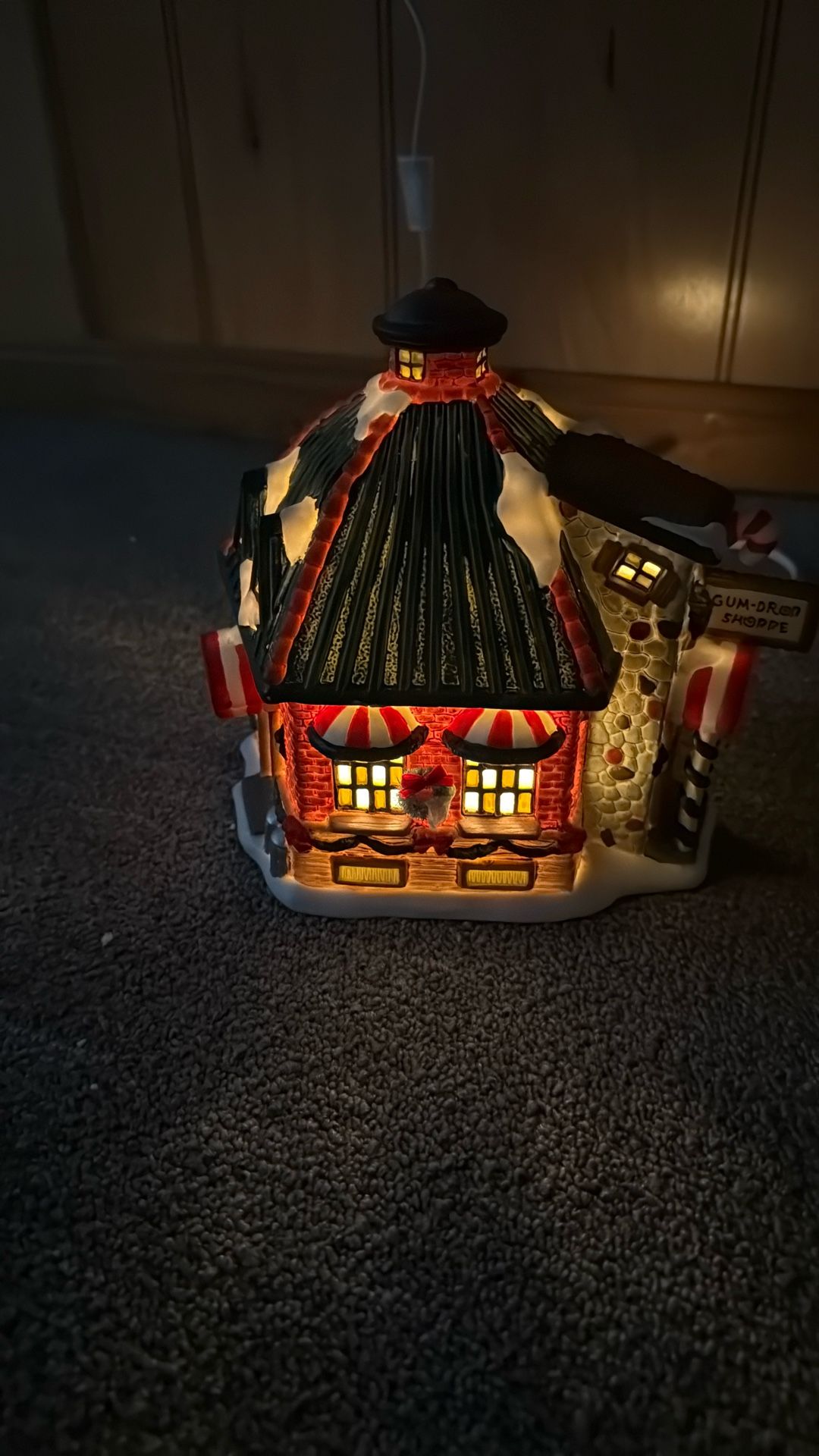 Lighted Porcelain Christmas House: St. Nicholas Square “ The Gum Drop Shoppe